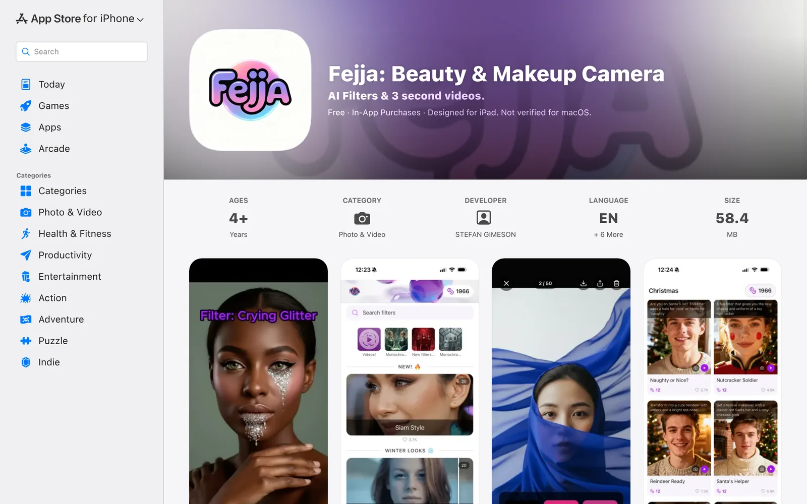 Fejja landing page