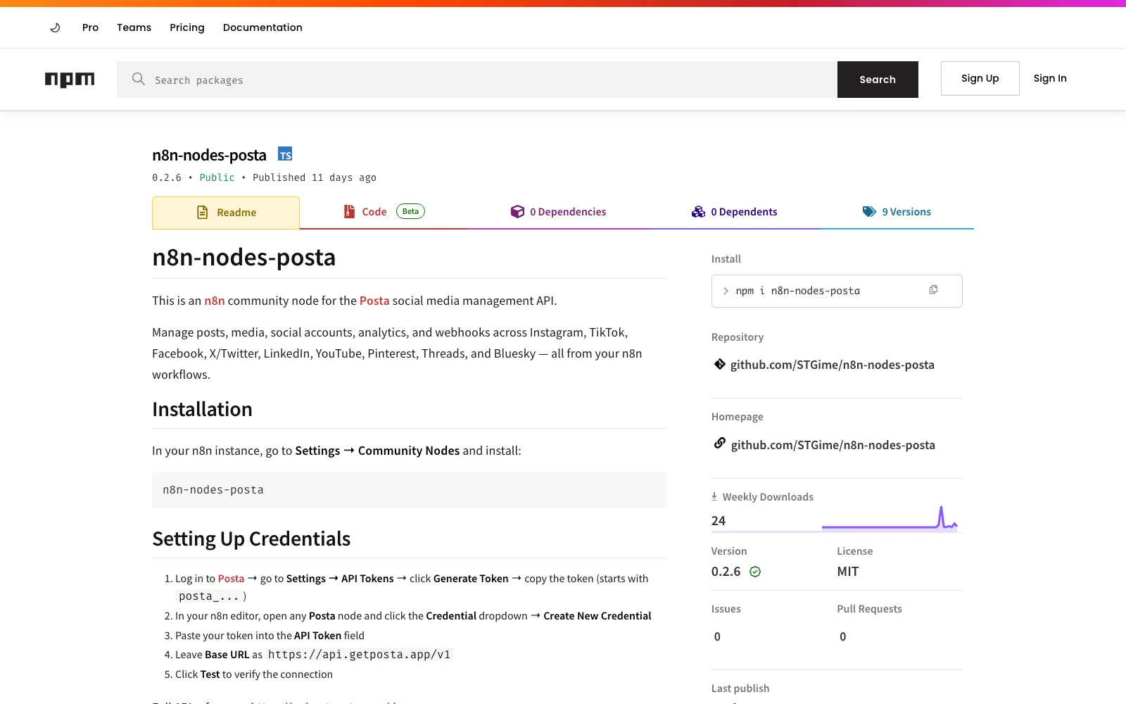 n8n-nodes-posta landing page